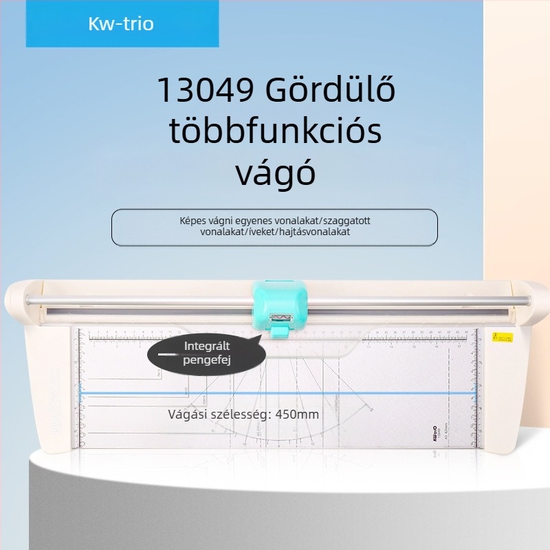 Kedeyou KWTRIO 13048 többfunkciós fém papírvágó papírvágó nehéz vágókés négy az egyben
