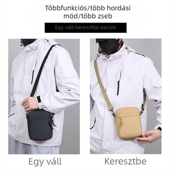 Egyszerű férfi táska, egyszínű, határokon átnyúló válltáska, mini négyzet alakú táska, hétköznapi válltáska, keresztpántos táska, könnyű mobiltelefon táska