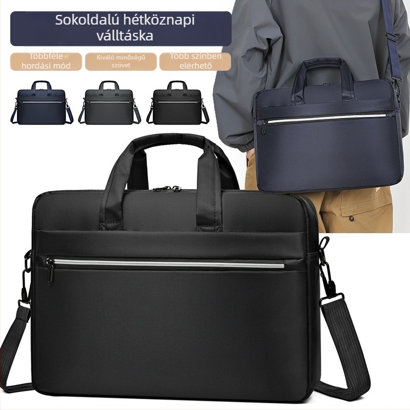 Új üzleti laptop táska, divatos, egyszerű aktatáska, nyomtatott logóval, 15,6 hüvelykes laptop táska