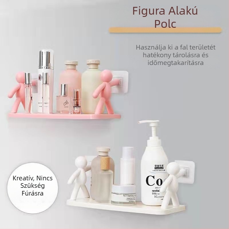 Kis méretű tárolóállvány, falra szerelhető, ütésmentes fürdőszobai kozmetikai tárolóállvány, konyhai fűszertartó rendező állvány, otthoni tárolás