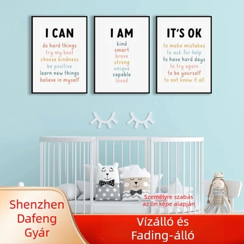 Amazon rajzfilmmondatok óvoda függő festmény vászon keret nélküli festmény hármas inspiráló idézetek gyerekszoba dekoratív festmény