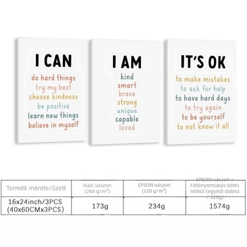 Amazon rajzfilmmondatok óvoda függő festmény vászon keret nélküli festmény hármas inspiráló idézetek gyerekszoba dekoratív festmény
