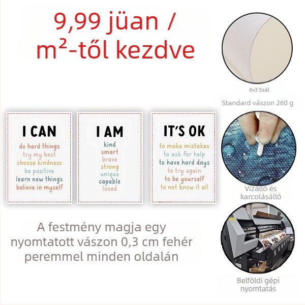 Amazon rajzfilmmondatok óvoda függő festmény vászon keret nélküli festmény hármas inspiráló idézetek gyerekszoba dekoratív festmény