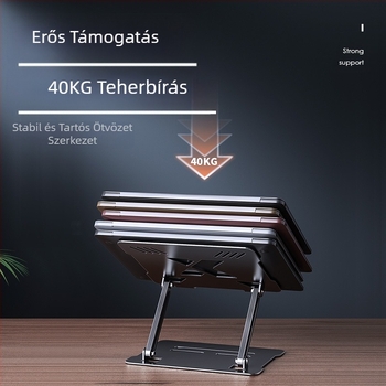 Hűtő laptop állvány, állítható, állítható álló alumínium ötvözetből készült asztali, magasító, függesztett polc