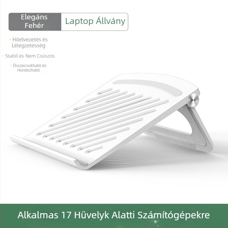 Hűtő laptop állvány, állítható, állítható álló alumínium ötvözetből készült asztali, magasító, függesztett polc