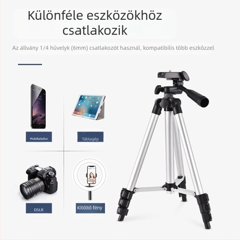 Slr fényképezőgép állvány, háromlábú gimbal, asztali mobiltelefon, élő fotózási állvány, kültéri horgászlámpa állvány