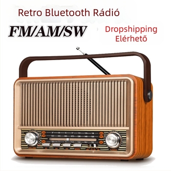 Crossborder Retro Hordozható Rádió AM FM Bluetooth Vezeték Nélküli Super Bass TF USB MP3 Lejátszó