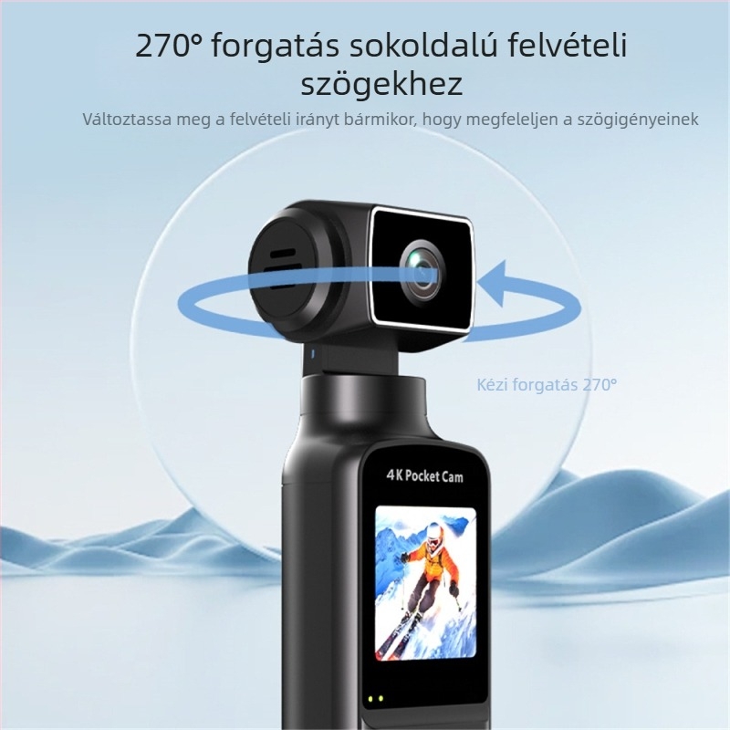 Népszerű K1 zsebkamera 4K HD sportkamera kézi kerékpáros sportkamera 270°-ban forgatható vlog