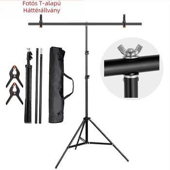 Teleszkópos T-alakú háttérállvány fotózáshoz Gantry háttér élő közvetítéshez zöld képernyő állvány keresztléc fotó háttérállvány T-alakú állvány