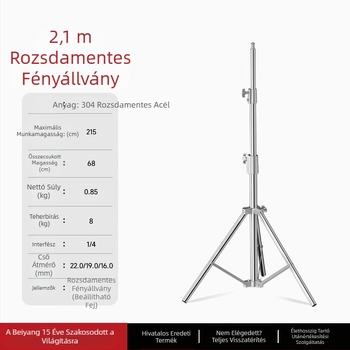 Rozsdamentes acél lámpaállvány derítőfényhez, élő közvetítéshez, mennyezeti lámpaállvány, hordozható teleszkópos lámpaállvány kültéri felvételkészítéshez