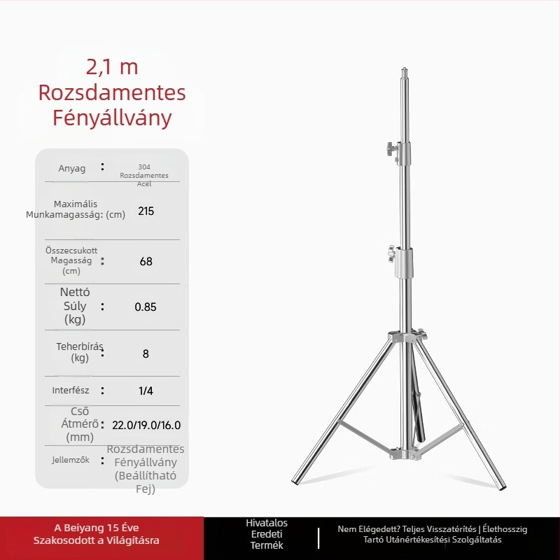 Rozsdamentes acél lámpaállvány derítőfényhez, élő közvetítéshez, mennyezeti lámpaállvány, hordozható teleszkópos lámpaállvány kültéri felvételkészítéshez