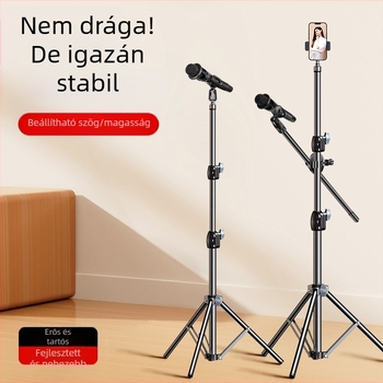 Új univerzális mikrofoncsipesz, álló fém mikrofon vízszintes rúdkonzol, multifunkcionális, visszahúzható mikrofonkonzol