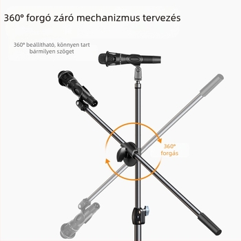 Új univerzális mikrofoncsipesz, álló fém mikrofon vízszintes rúdkonzol, multifunkcionális, visszahúzható mikrofonkonzol
