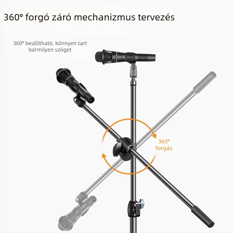 Új univerzális mikrofoncsipesz, álló fém mikrofon vízszintes rúdkonzol, multifunkcionális, visszahúzható mikrofonkonzol