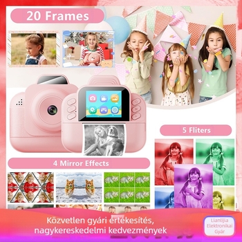 Kirakós gyermekkamera, határokon átnyúló fotónyomtató kamera, HD termikus gyermek fényképezőgép