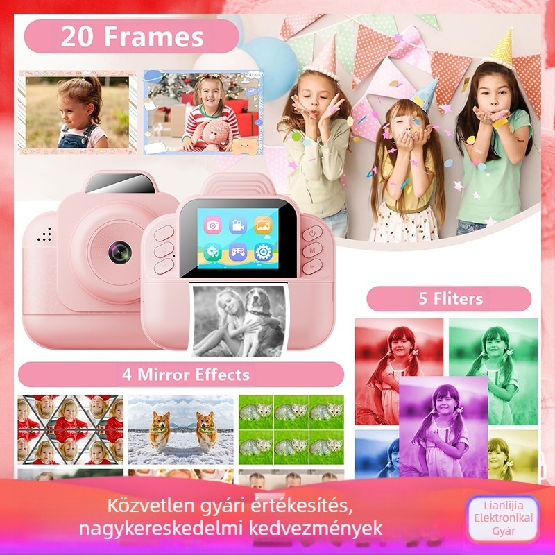 Kirakós gyermekkamera, határokon átnyúló fotónyomtató kamera, HD termikus gyermek fényképezőgép