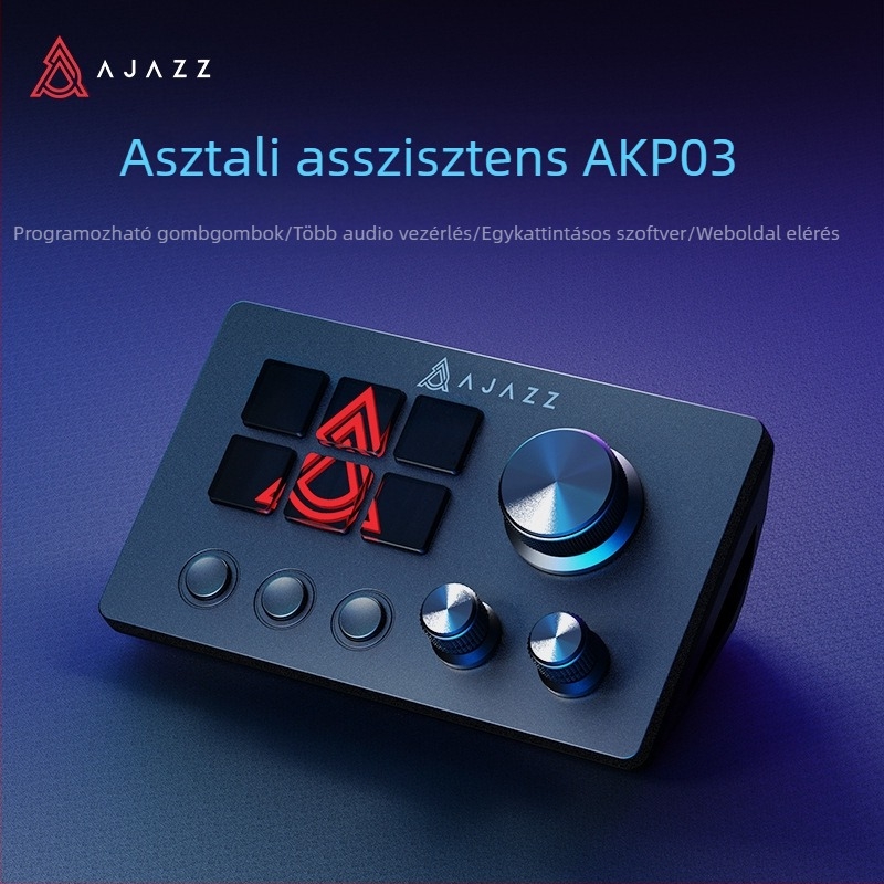 Black Jue akp03 asztali segédkonzol panelvezérlő, részvénykereskedéshez, élő hanggal, programozható gyorsbillentyű