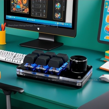 6 gombos, egyedi USB irodai billentyűzet Ps gyorsbillentyűkkel, másolással és beillesztéssel, számítógép hangerőszabályzójával, festéssel, e-sporttal és Osu-val