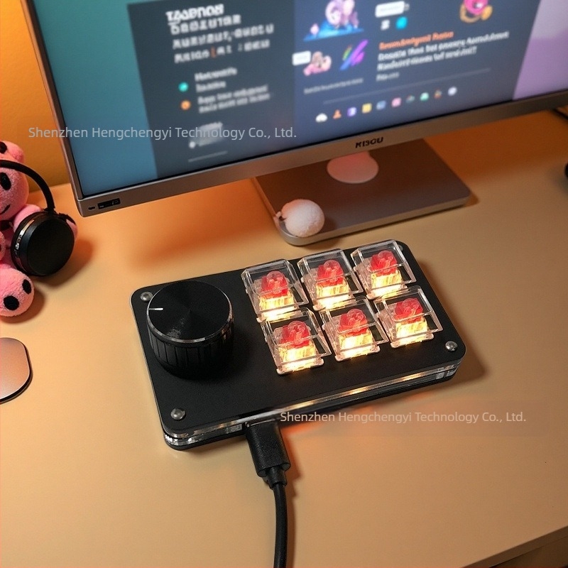 6 gombos, egyedi USB irodai billentyűzet Ps gyorsbillentyűkkel, másolással és beillesztéssel, számítógép hangerőszabályzójával, festéssel, e-sporttal és Osu-val