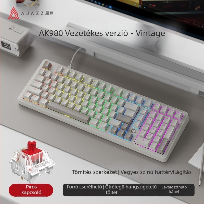 Heijue Ak980 mechanikus billentyűzet játék 100 billentyűs testreszabott e-sport irodai játék számítógépes billentyűzet Amazon