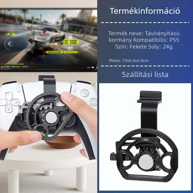 Alkalmazható az eredeti PS5 fogantyús billenőkormányhoz, mini PS5 versenyjáték-kormányhoz, univerzális perifériás tartozékokhoz