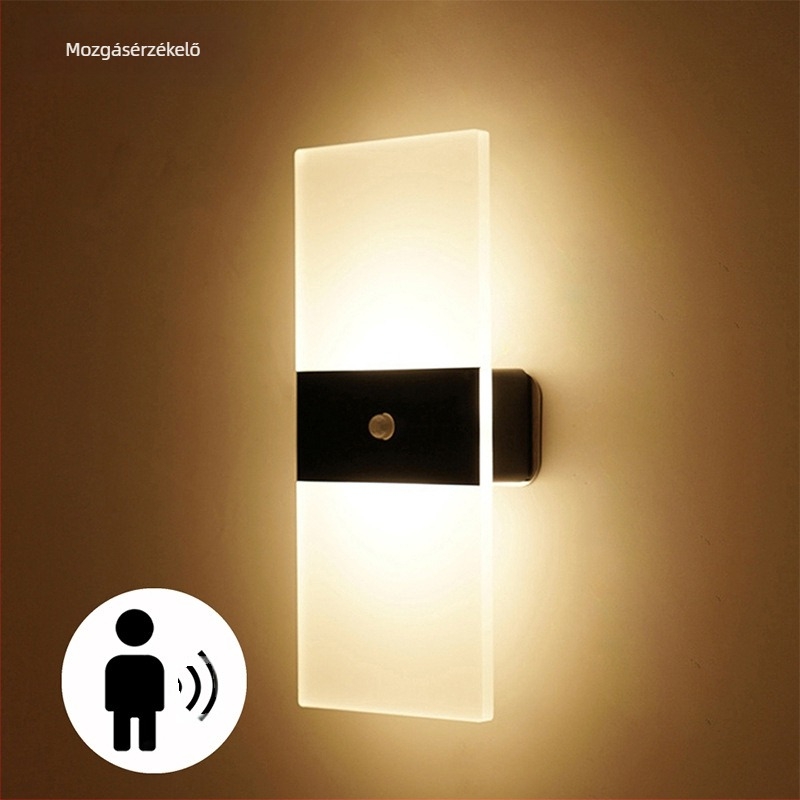 LED intelligens emberi test indukciós fali lámpa ütésmentes mágneses szívó újratölthető fali lámpa szállodai éjjeliszekrény folyosó fali szívó éjszakai lámpa