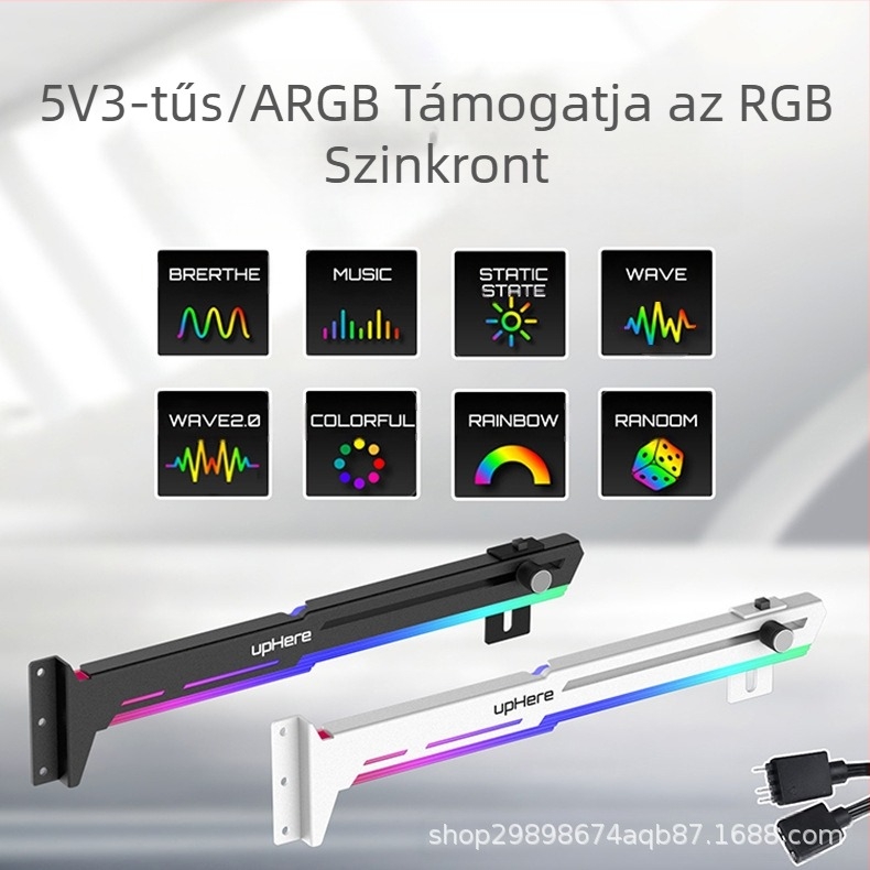Grafikus kártya tartó RGB világító szennyezés lámpa számítógép asztali ház függőleges konzol alaplap tartókeret függőleges dekoráció partner