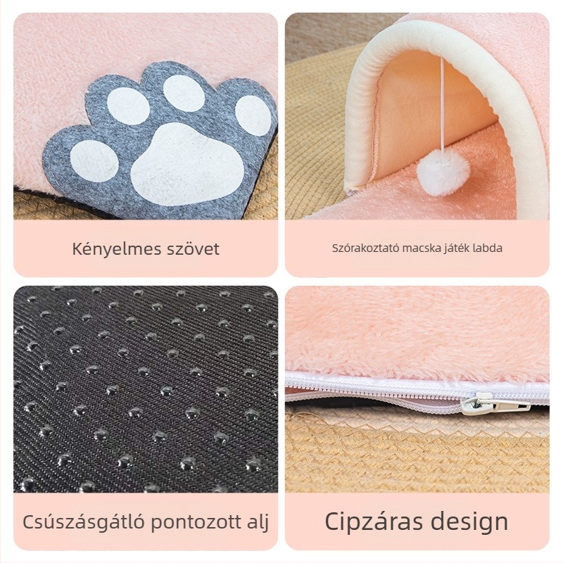 Nagykereskedelmi macskafészek, Lélegző minden évszakban, Új fészek, Macskamatrac, Alagút, Alvó labirintus, Lyukak fúrása, Állateledel, Macskafészek gyártó