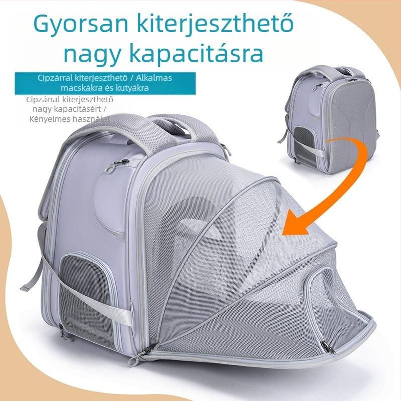 Kisállattáska, amely bővítheti a macskaketrecet, kényelmes belső pad kutyáknak és macskáknak kimegy, lélegző, hordozható kisállat utazótáska, aranyos kisállat hátizsák