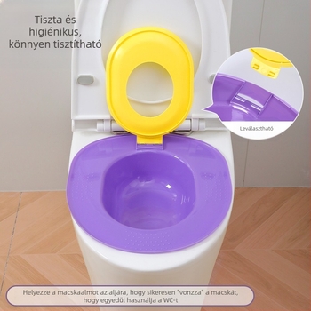 Integrált macskaalom, fixpontos macska WC-tréning eszköz, kezdő macskanevelés, nagy méret, homokcseppmentes szállítás