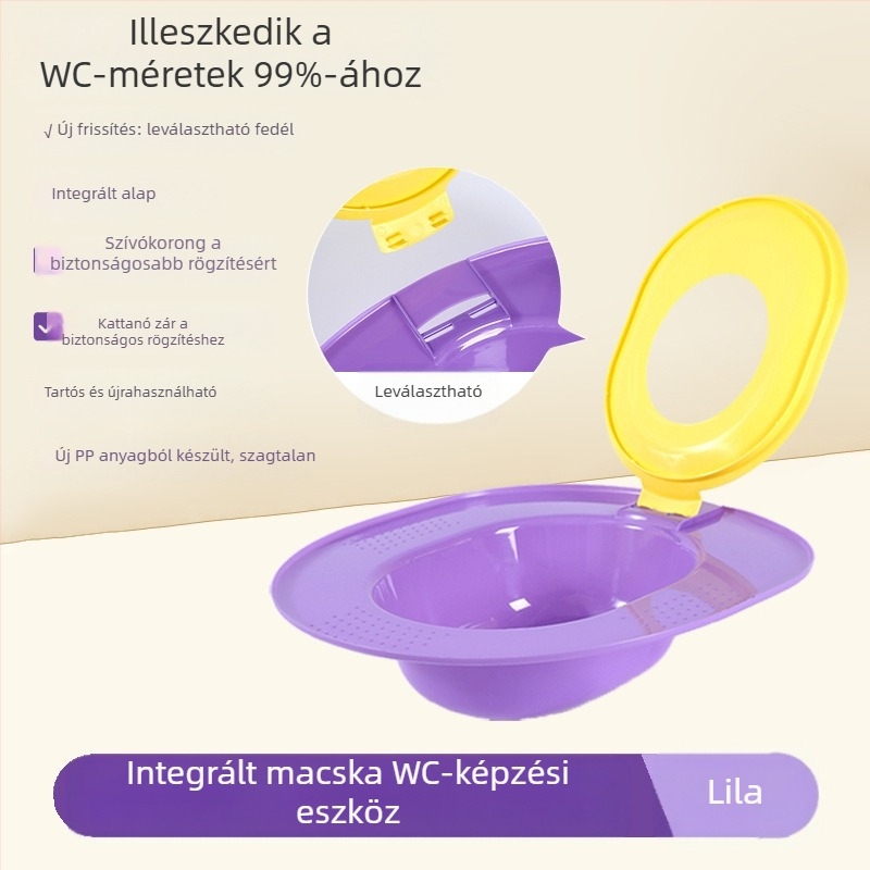 Integrált macskaalom, fixpontos macska WC-tréning eszköz, kezdő macskanevelés, nagy méret, homokcseppmentes szállítás