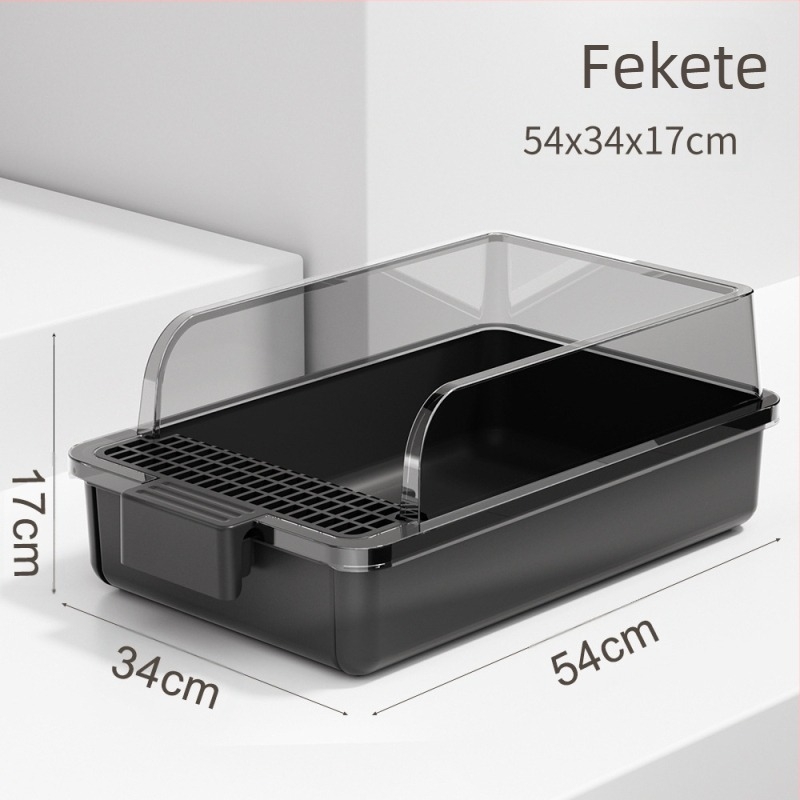Macskaalom, félig zárt, szagmentes, extra nagy macskavécé, kisállat-kellékek, fröccsenésgátló, extra nagy macskaalom, határokon átnyúló