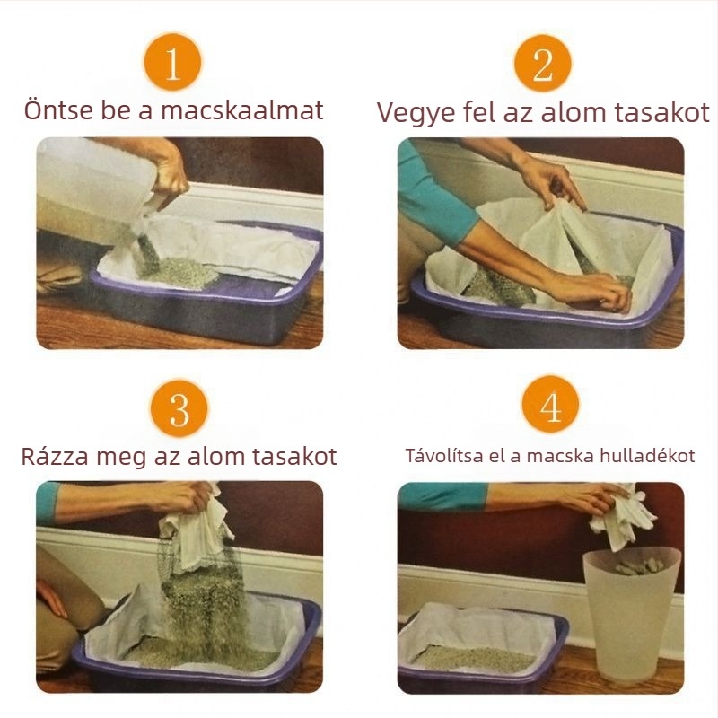 Macskaalomzsák macskaalom doboz szűrőháló lusta macskaalomzsák macskalapát újrahasznosítható ingyenes lapátürülék-gyűjtő zsák macskahomokzsák