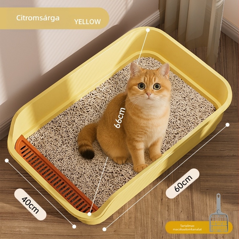 Macskakellékek Extra nagy macskaalomtál Nyitott Félig zárt Nagy Extra nagy macska WC Fokozottan fröccsenésgátlóval