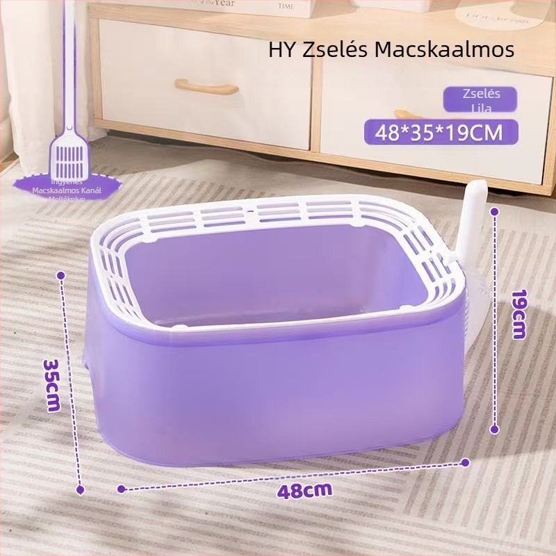 Macskaalom, extra nagy, félig zárt, vastagított WC, külső szennyeződések elleni védelem, extra kicsi kiscicáknak való nyitott macskafelszerelés
