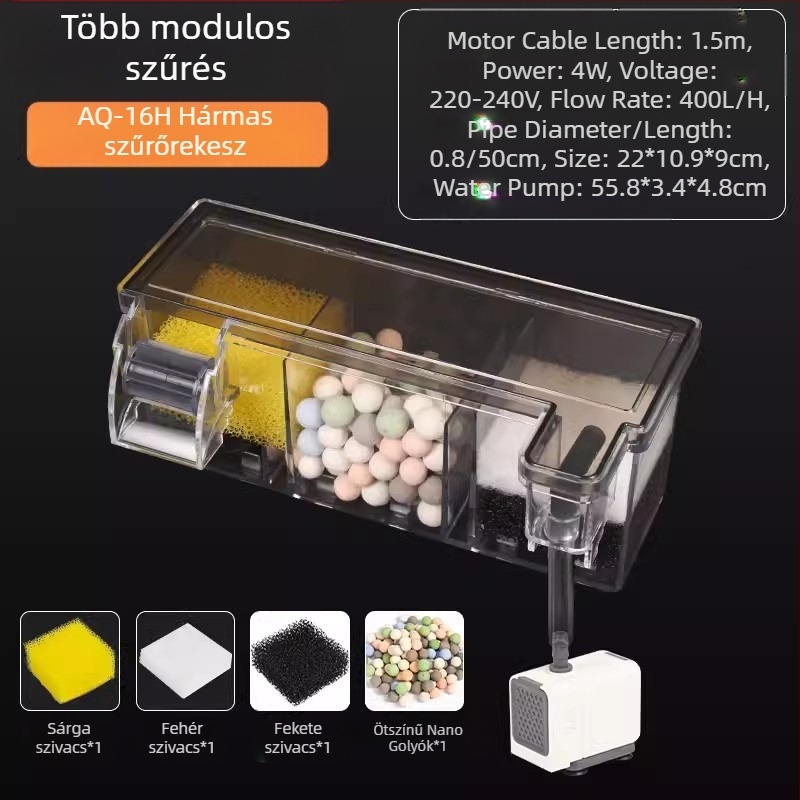 Songbao fali akvárium szűrő, teknős akvárium szűrődoboz, három az egyben oxigénszűrő, fali csepegtető doboz, nagykereskedelem