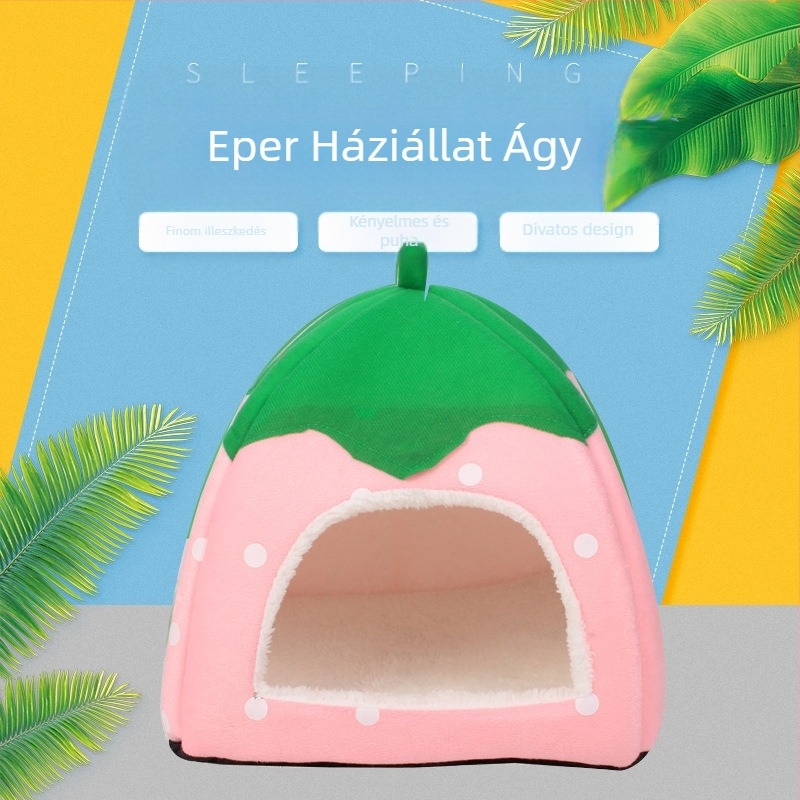 Aranyos epres macskafészek négy évszak beltéri Teddy Teddy Bomei mackó kennel kis kutyaszőnyeg