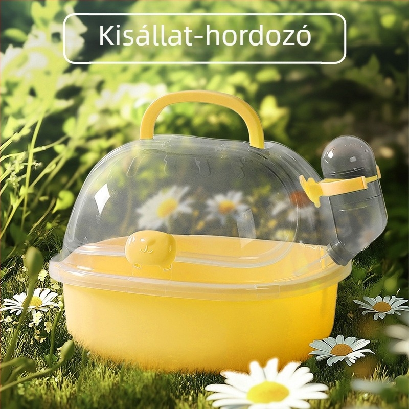Hordozható hörcsögketrec, nagyméretű, aranymedve, Polly medve, egér külső ketrec, utazótáska, átlátszó, kimenő