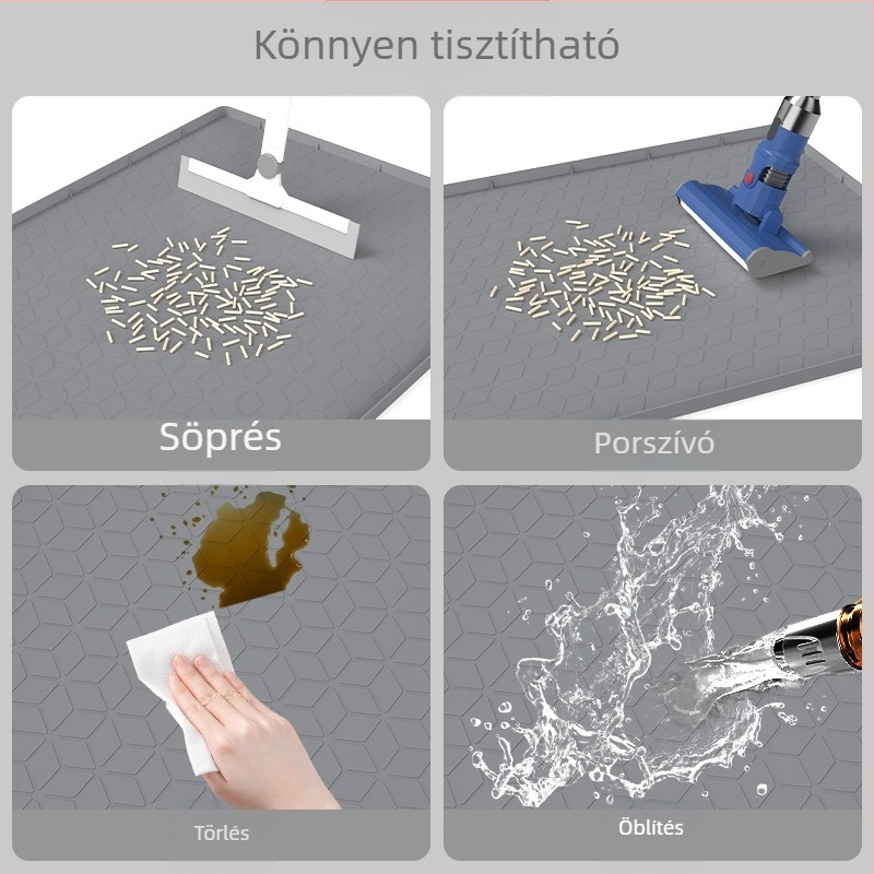 Testreszabott szilikon kisállat-alátét, kopásálló és karcálló kisállat-alátét, könnyen tisztítható, csúszásmentes és cseppálló macskaalom-szőnyeg, 28 hüvelykes