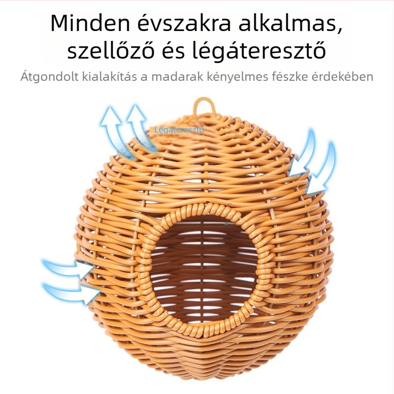 Papagáj függőfészek rattan madárfészek rattan harapásálló nyári négy évszak univerzális kanapé bazsarózsa xuanfeng tigrisbőr alvófészek