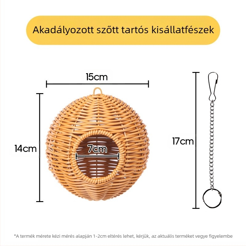 Papagáj függőfészek rattan madárfészek rattan harapásálló nyári négy évszak univerzális kanapé bazsarózsa xuanfeng tigrisbőr alvófészek