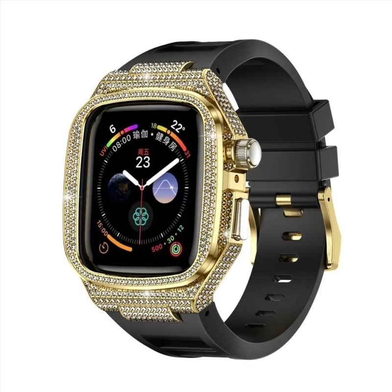 Apple Watch 10. generációs fémtok, szilikon Richard integrált módosított védőtok, all-inclusive sportcsuklópánt