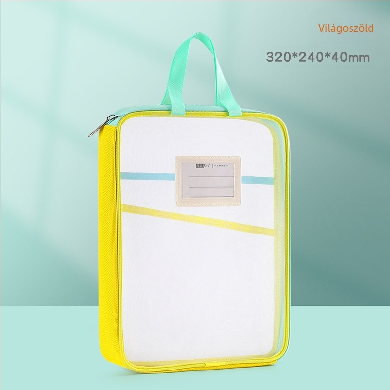 Tang Qianyi A4-es irattartó, L alakú, átlátszó irattartó, nagy nyílású, oktatóanyaggal ellátott, hordozható diákkönyv- és tantárgyosztályozó táska