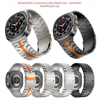 Samsung Watch7 Ultra titánötvözetből készült, 47 mm-es, Vasember fém, titánacél óraszíjjal kompatibilis.