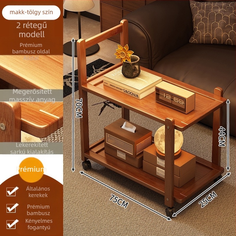 Középkori stílusú kanapé, oldalsó asztal, teaszoba, mozgatható zsúrkocsi, nappali, otthon, kis lakás, dohányzóasztal, 2025, új, divatos stílus