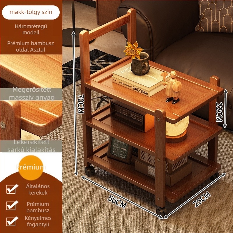 Középkori stílusú kanapé, oldalsó asztal, teaszoba, mozgatható zsúrkocsi, nappali, otthon, kis lakás, dohányzóasztal, 2025, új, divatos stílus
