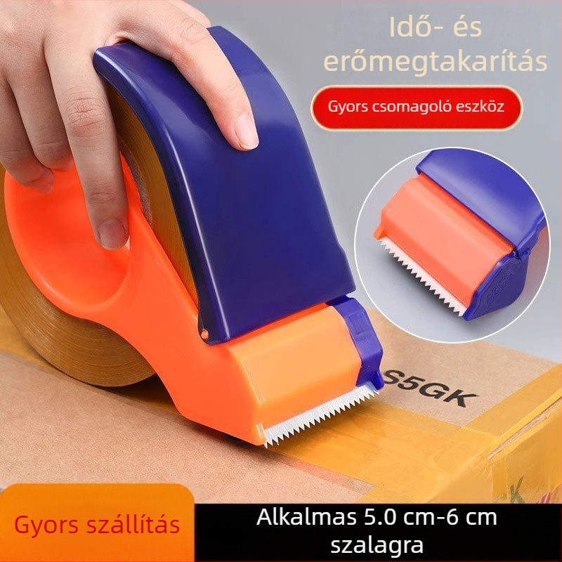 Teljesen fém vágó 48 mm-es dobozzáró átlátszó szalagzáró gép csomagoló műtárgy nagykereskedelmi kézi szalagtartó