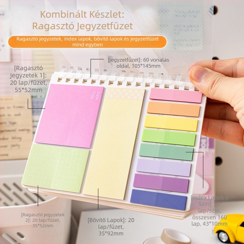 ISN Wind Expansion Post-it öntapadós matrica posztgraduális felvételi vizsgára készülő hallgatóknak, színes, egyszerű Post-it matrica, kivehető lapokkal