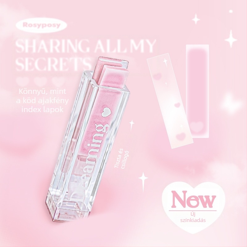 RosyPosy puha, kreatív ajakrúzs index matrica, nagy színértékű, kisállat post-it matrica, hordozható jegyzetfilc, N matricák