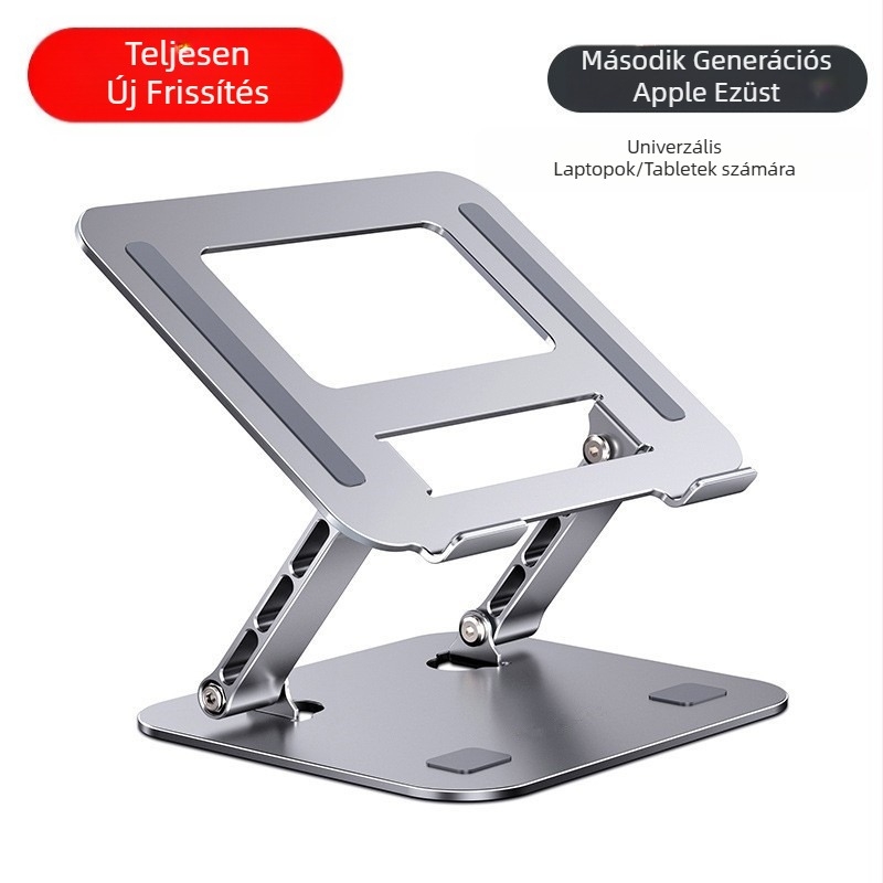 Szénacél laptop állvány, dupla karral, összecsukható gamer notebook állvány